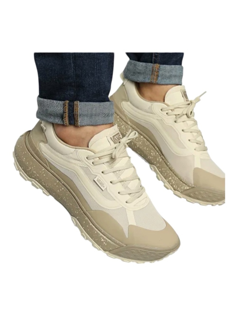 Vans Men's Cream and Tan Low-Top Sneakers